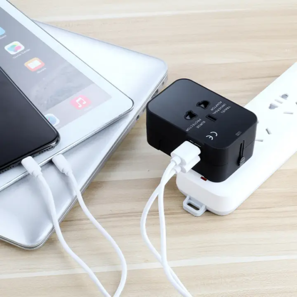 Universal Travel Adapter, International All in One Worldwide Travel Adapter and Wall Charger with USB Ports with Multi Type Power Outlet USB 2.1A,100-250 Voltage Travel Charger - Image 5