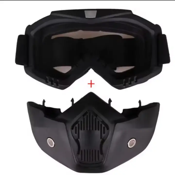 Anti Scratch Goggle Bike Mask, UV Protective Open Face & Eyewear Windproof Dirt Shield Adjustable Strap Soft Foam Padded Detachable for Cycling Bike Off Road Racing Riding Unisex - Image 5