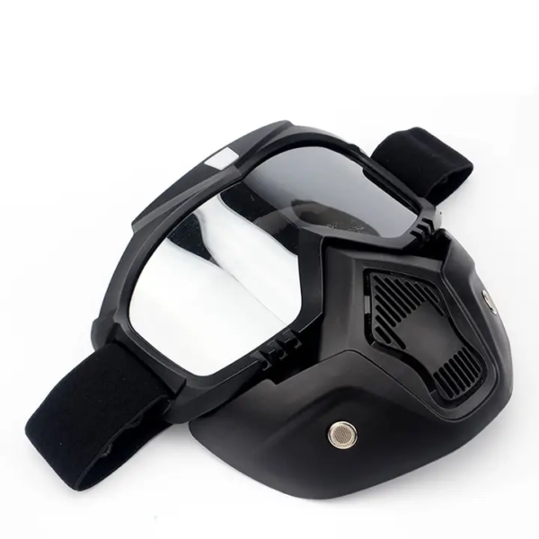 Anti Scratch Goggle Bike Mask, UV Protective Open Face & Eyewear Windproof Dirt Shield Adjustable Strap Soft Foam Padded Detachable for Cycling Bike Off Road Racing Riding Unisex - Image 2