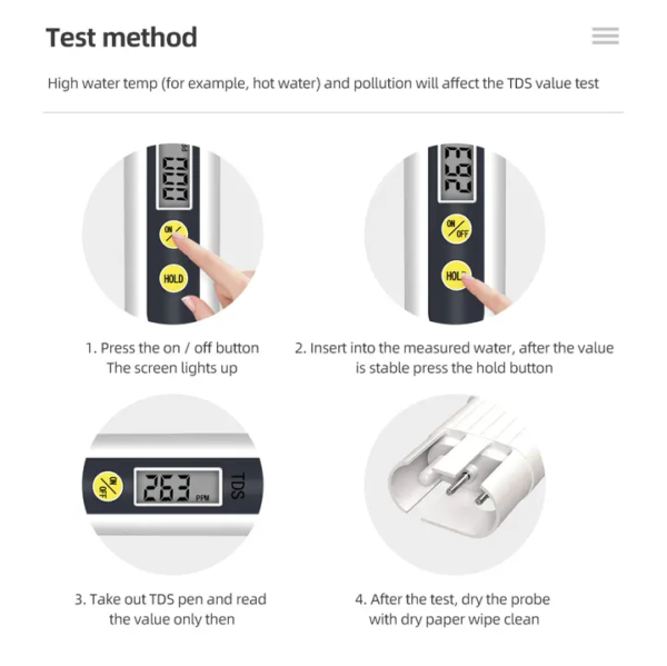 Imported Tds Meter, Total Dissolved Solids Meter, Water Quality Tester, Ppm Tester For Water Testing - White - Image 5