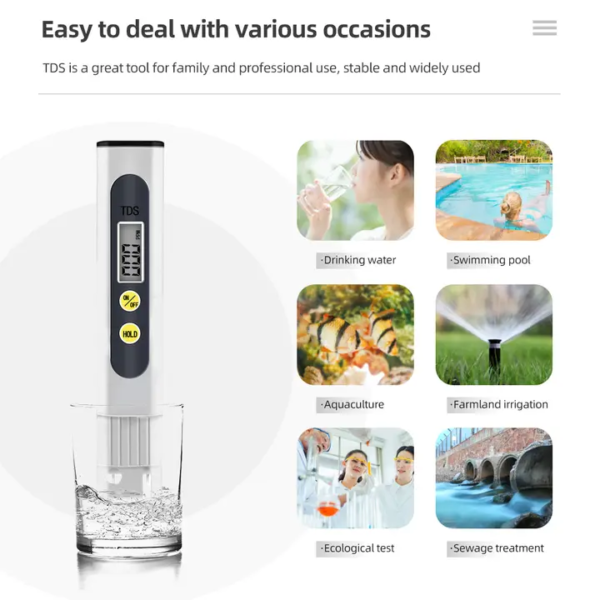 Imported Tds Meter, Total Dissolved Solids Meter, Water Quality Tester, Ppm Tester For Water Testing - White - Image 4