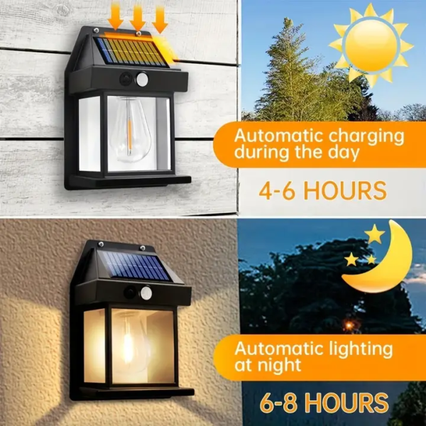 Solar Wall Lights Outdoor Motion Sensor Auto Chargeable Exterior LED Sconce Front Porch Security Lamps waterproof for Patio Garden - Image 8