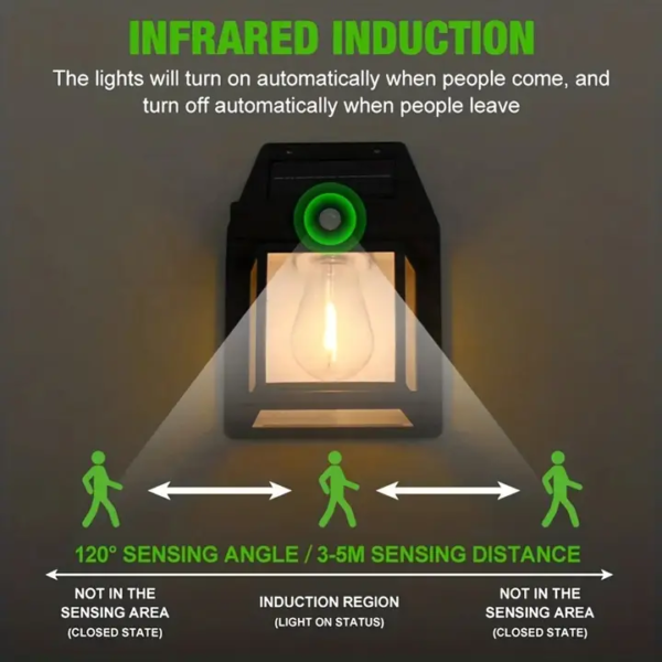 Solar Wall Lights Outdoor Motion Sensor Auto Chargeable Exterior LED Sconce Front Porch Security Lamps waterproof for Patio Garden - Image 6