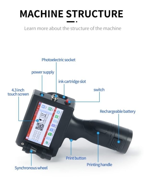 12.7mm Portable Handheld Thermal Inkjet Printer Plastic Body with Sonic Premium Solvent Cartridge Designed for All Manufacturing Unit (Print MRP, Expiry, MFG, Batch Number, Barcode) - Image 6
